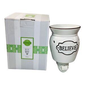 Scentsy "Believe" Wall Plug-In Warmer Night Lt Ceramic Wax New In Box Never Used